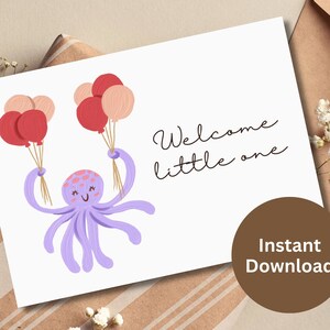 Bienvenue petit une carte imprimable nouveau bébé carte de félicitations cadeau nouveau-né bébé douche carte de voeux nouveau bébé fille bébé garçon