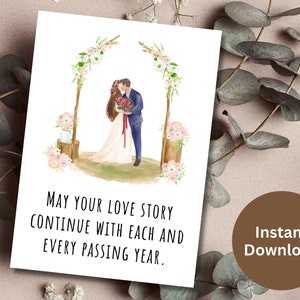 Félicitations de mariage carte imprimable cadeau de fiançailles carte de félicitations le jour de votre mariage carte de voeux nouvellement marié imprimable juste marié