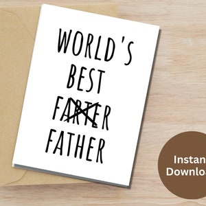 Biglietto divertente per la festa del papà, biglietto stampabile per farter, regalo per papà, biglietto di compleanno per papà, regalo migliore per papà, scherzi di papà, regalo di apprezzamento per lui