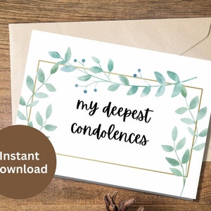 Beileidskarte druckbare tiefste Beileidskarte druckbare Beileidskarte Nachdenkliches Geschenk Liebes- und Unterstützungskarte tiefstes Beileidsgeschenk
