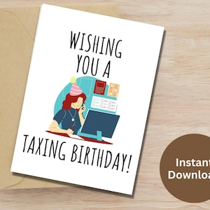 Accountant Birthday Card Printable Happy Birthday Gift Tax Accountant Card Accountant Gift Funny Tax Season Card CPA Gift Auditor Card