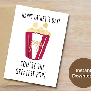 Divertente biglietto di auguri con gioco di parole per la festa del papà, regalo per papà, scherzi per papà, biglietto di auguri per la festa del papà, biglietto di auguri divertente per papà, il più grande pop