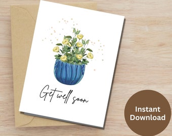 Obtenez bien bientôt imprimable carte fleur obtenir bien carte message aimable aux amis malades carte de rétablissement rapide se sentir mieux carte obtenir bien cadeau