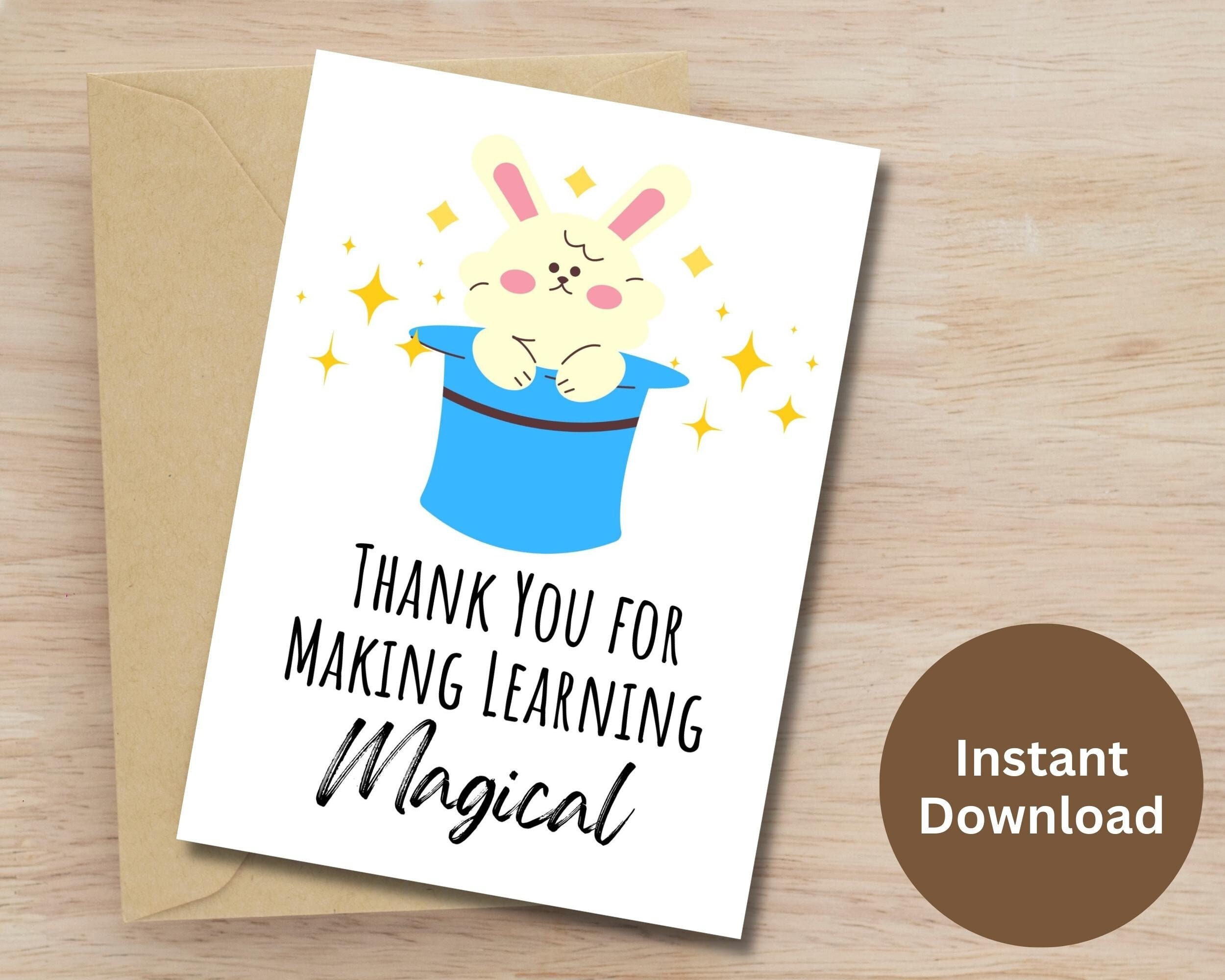 先生への感謝状 印刷可能な先生への感謝状 生徒からの感謝状 学習を魔法のようにしてくれてありがとう 最高の先生への学期末カード - Etsy 日本, image size:2500x2000