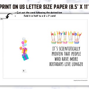 Funny Birthday Printable Card Happy Birthday Gift Dad Birthday Gift Mom Birthday Card Birthday Wishes To Everyone Birthday Cake Candles image 2