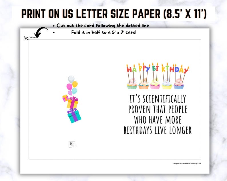 Funny Birthday Printable Card Happy Birthday Gift Dad Birthday Gift Mom Birthday Card Birthday Wishes To Everyone Birthday Cake Candles image 2
