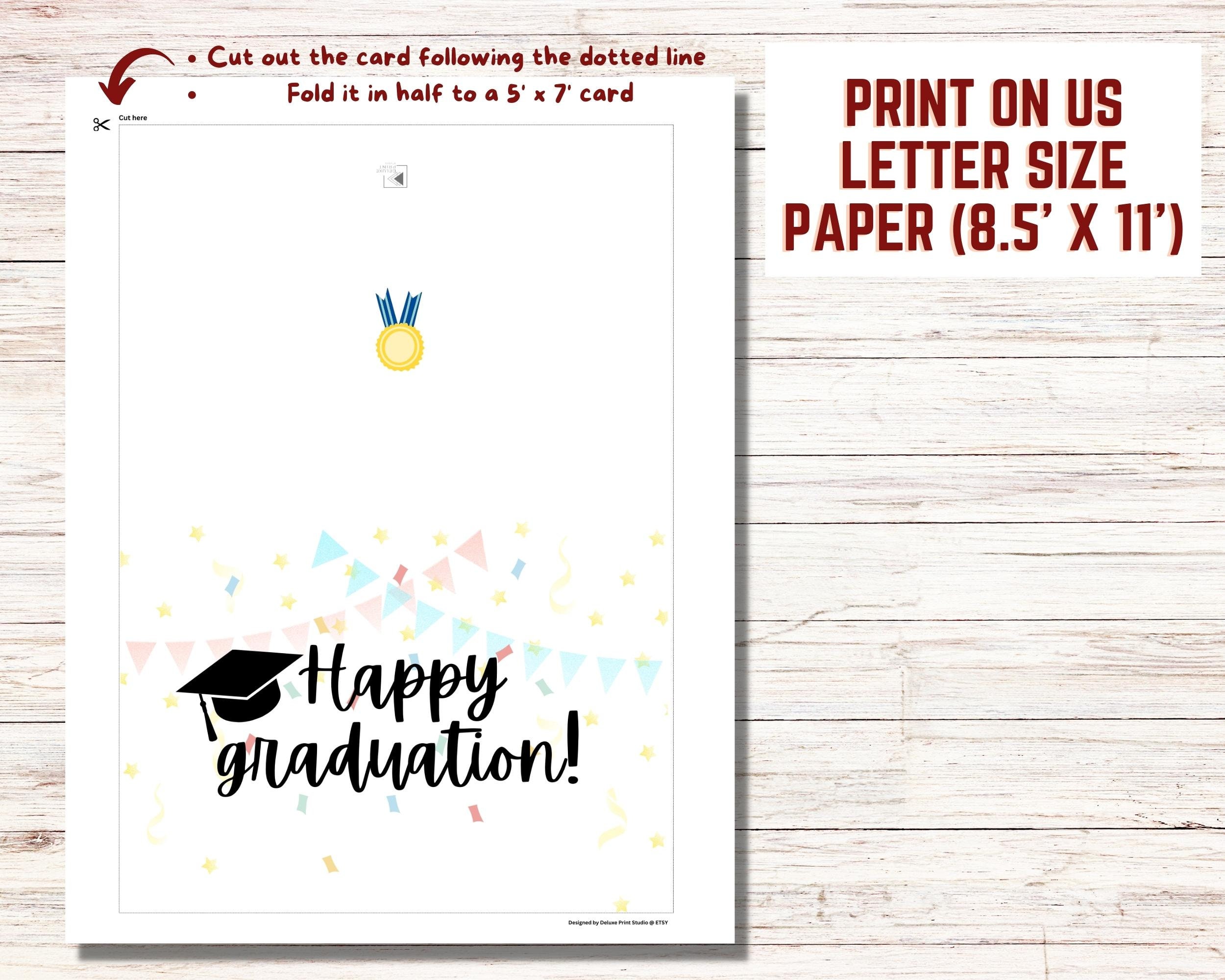 Happy Graduation Printable Card Graduation Gift Graduation Cap Design Happy Graduation Printable Card Graduation Gift Graduation Cap Design
