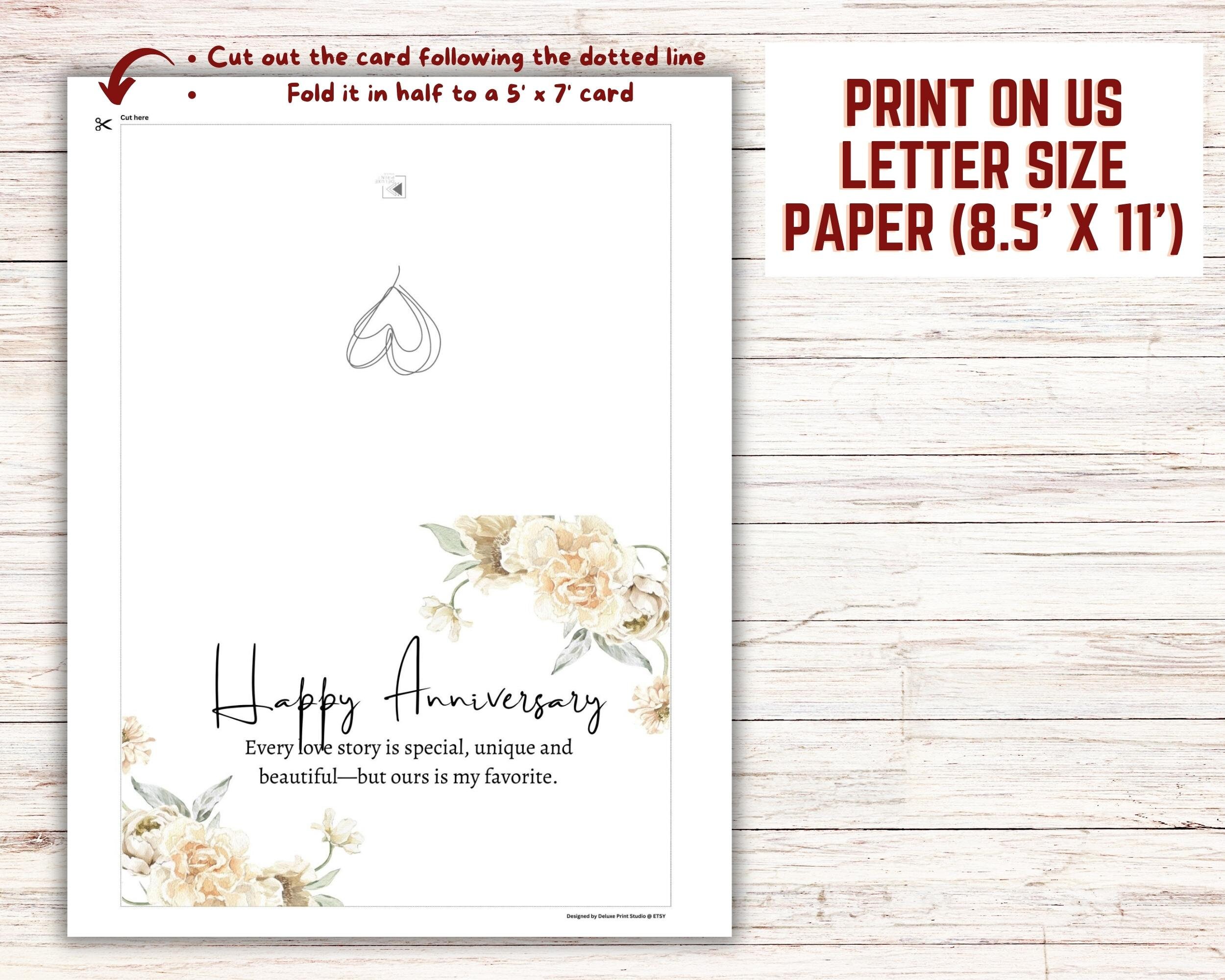 Printable Anniversary Card for Her Happy Anniversary Gift for Him ...
