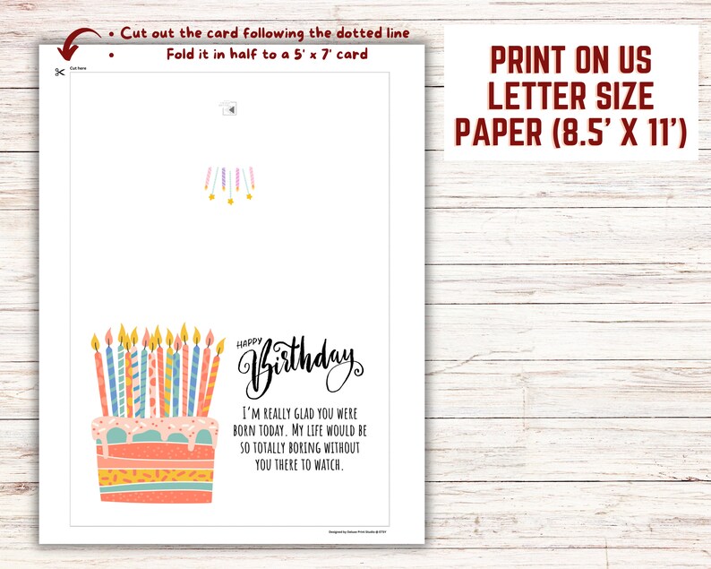 Funny Birthday Card Printable Birthday Gift for Her Digital Download ...
