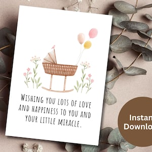 Neue Baby-Karte zum Ausdrucken Ich wünsche Ihnen viel Liebe und Glück für Sie und Ihre kleine Wunder-Karte Willkommen Little One Baby-Dusche-Geschenk