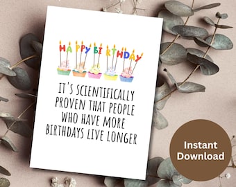 Funny Birthday Printable Card Happy Birthday Gift Dad Birthday Gift Mom Birthday Card Birthday Wishes To Everyone Birthday Cake Candles