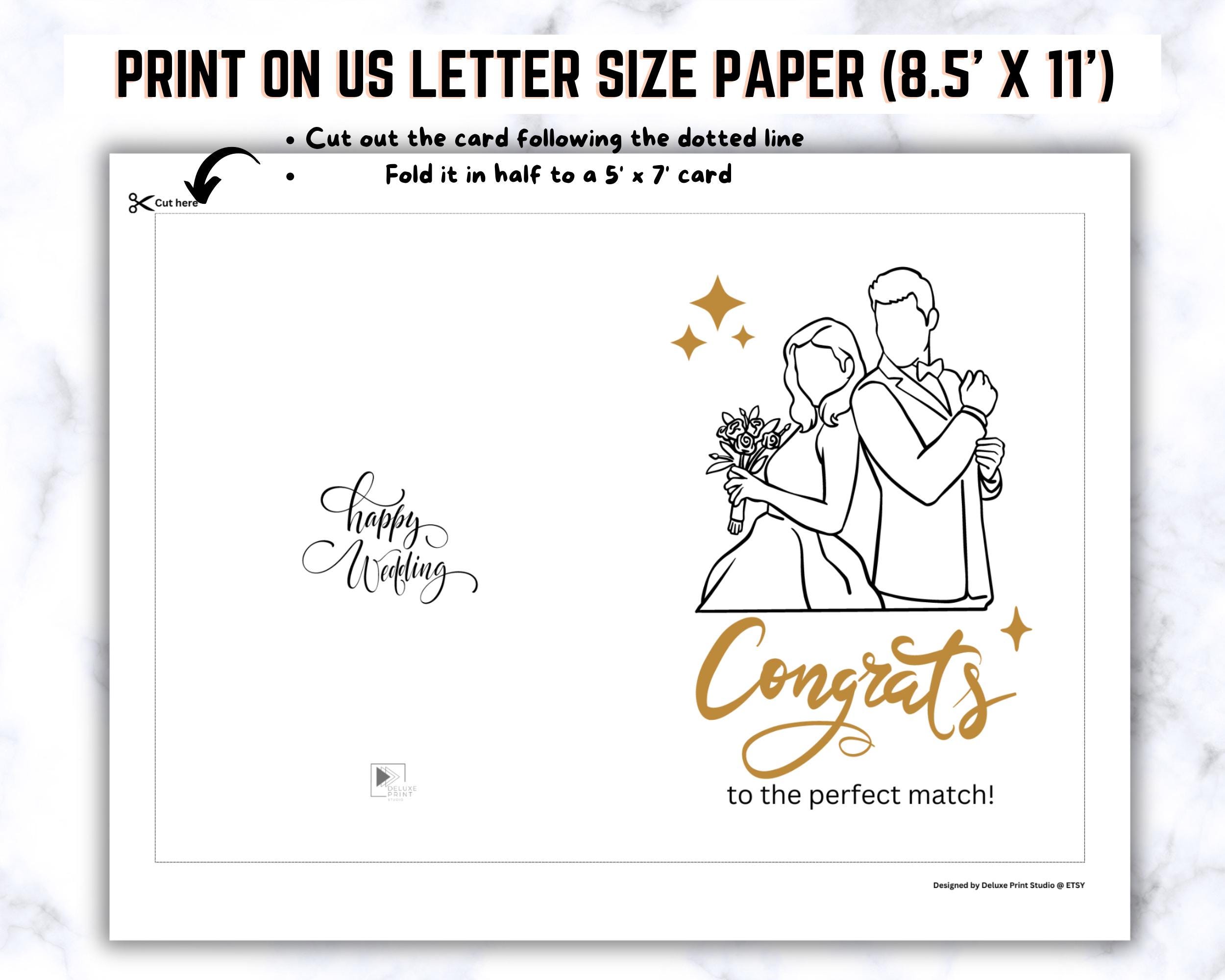 Wedding Congrats Printable Card Engagement Gift Congratulations to the ...