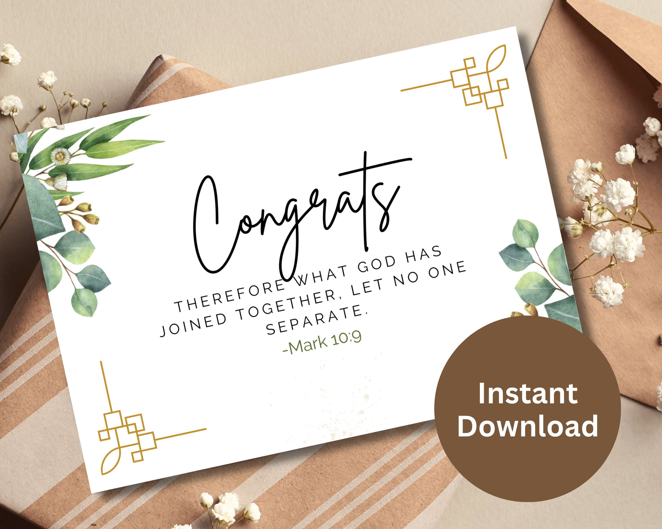 Christliche Brautparty-Karte Mit Umschlag – 12,7x17,8 Cm Grußkarte Für Die Christliche Braut | Vorgedruckter Text Für Einfaches Verschenken