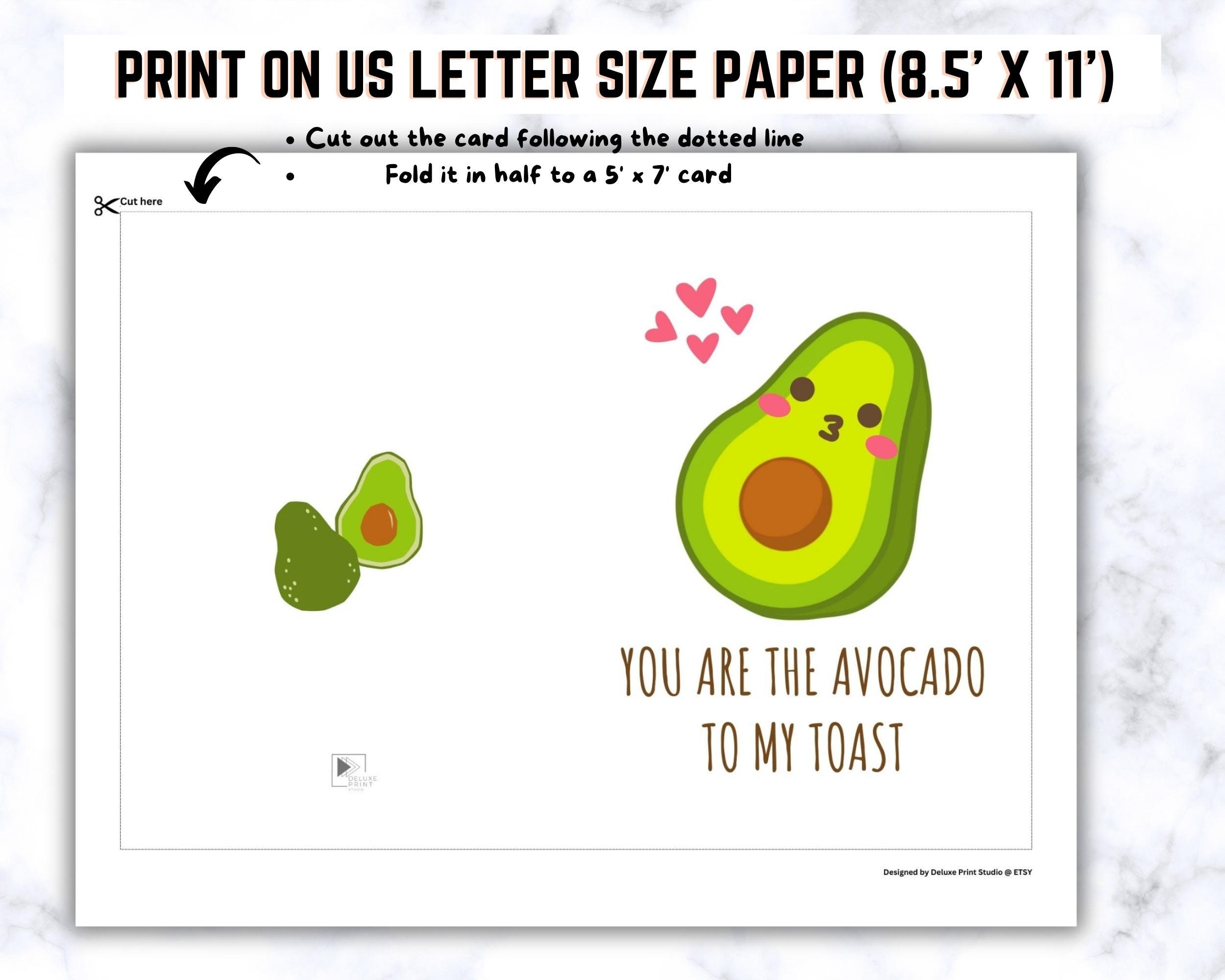 Happy Anniversary Printable Card Cute Avocado Card for Him Funny ...