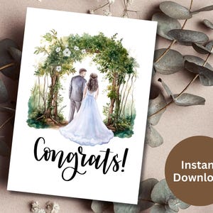 Wedding Congrats Printable Card Engagement Gift Congratulations Card Cute Couple Wedding Greeting Card Newly Wed Printable Happy Wedding
