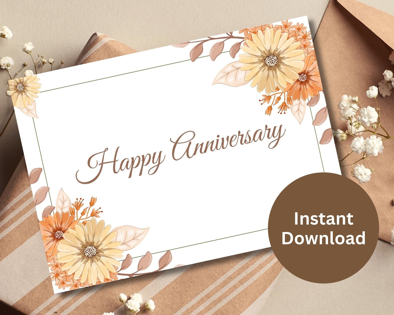 Happy Anniversary Card Printable Elegant Flowers Anniversary Wishes ...