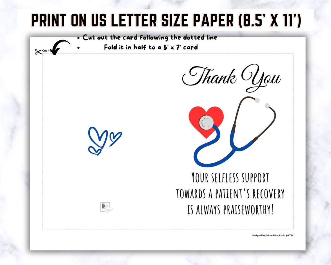 Nurse Appreciation Card Printable Registered Nurse Thank You Gift ...