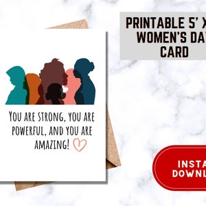Frauen Empowerment Druckbare Karte Feministisches Geschenk Feminismus Karte Starke Frauen Geschenk Gleichstellung der Geschlechter Geschenk Frauentag Karte 8 März Geschenk Girl Power