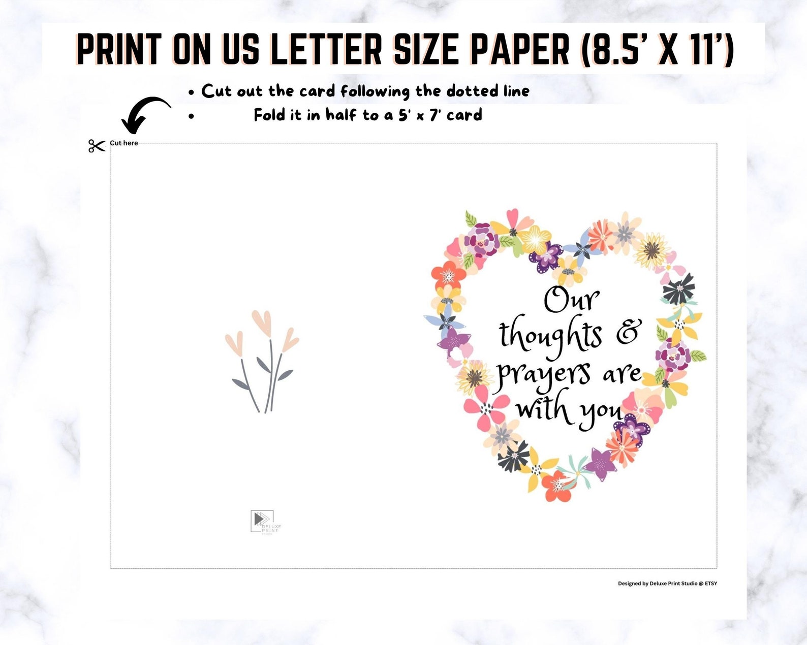 Thinking of You Printable Card Condolence Gift Sympathy Card Friend ...