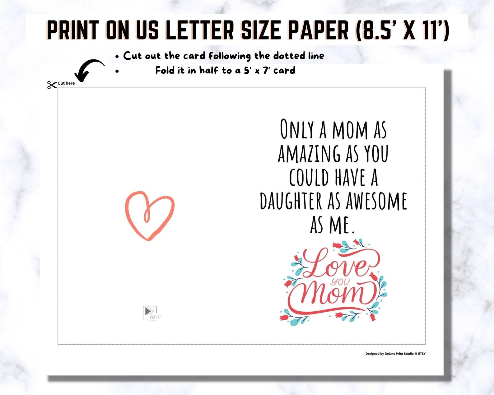 Funny Mother's Day Card Printable Mom Gift Mom Birthday Card Best Mom Ever Gift Love You Mom ...