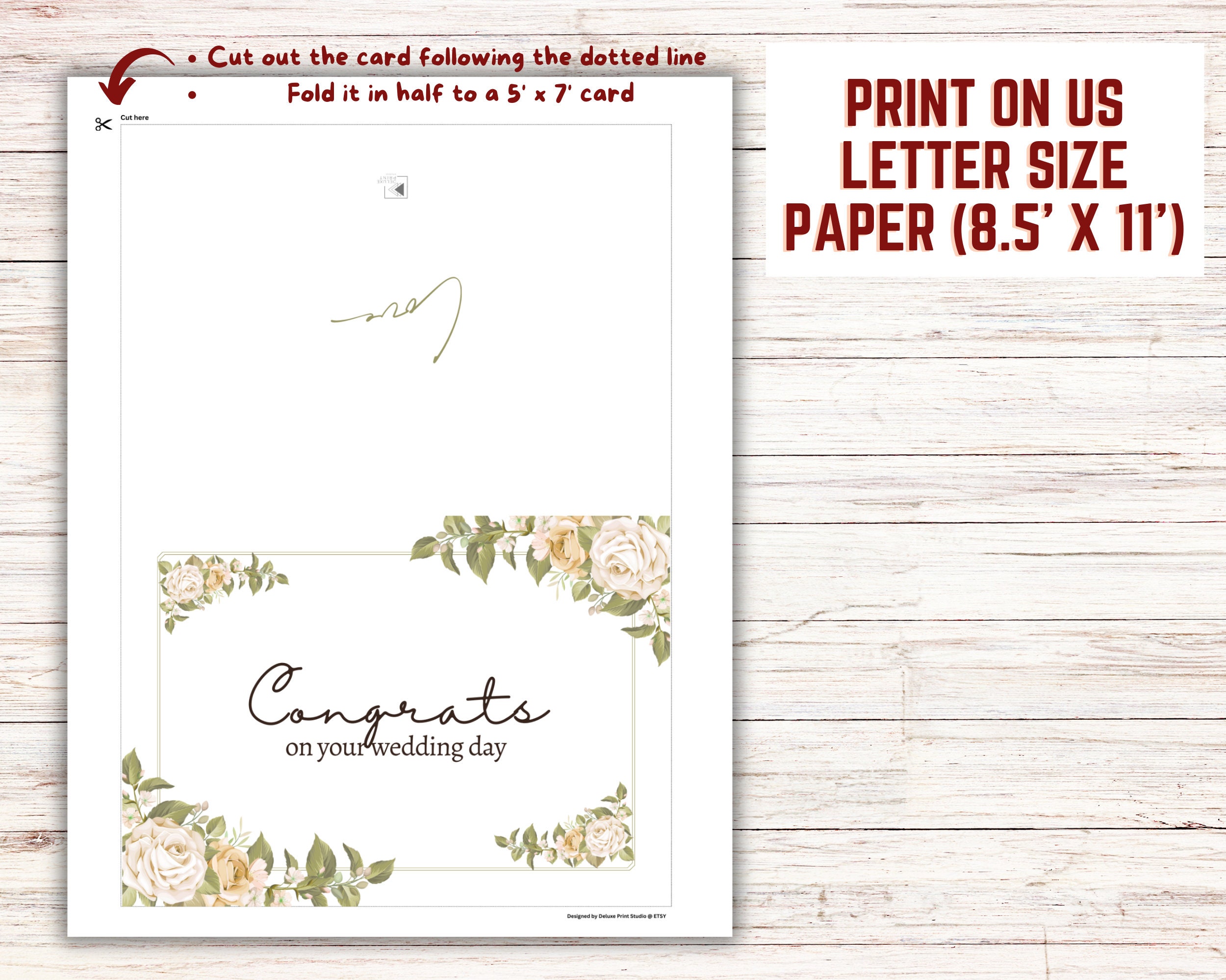 Wedding Congrats Printable Card Engagement Gift Congratulations on Your ...