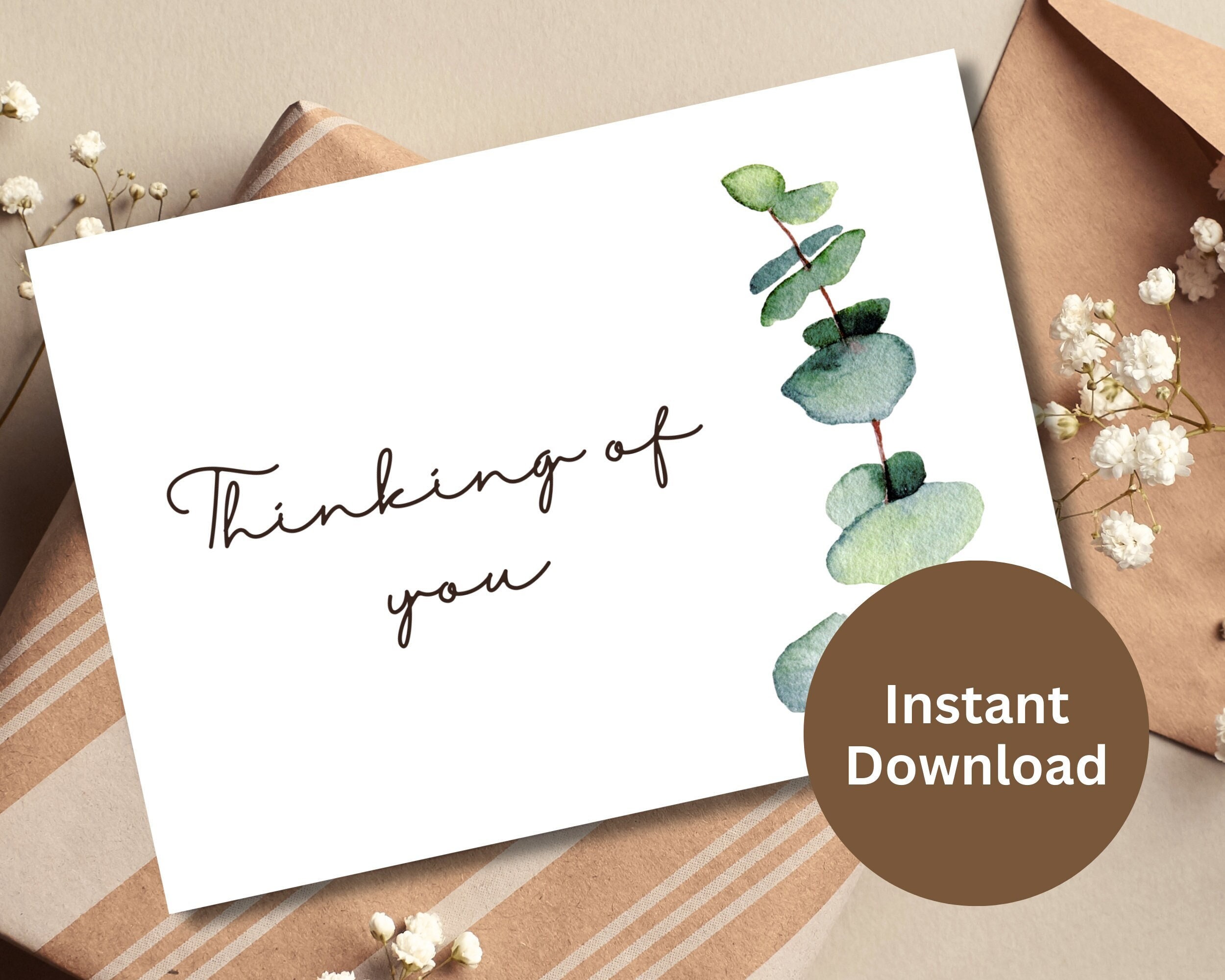 Thinking of You Printable Card Condolence Gift Simple Sympathy Card ...