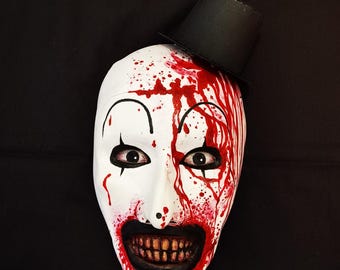 Handmade Art the clown plaster mask (Terrifier) _Bloody edition 24cmx13cm