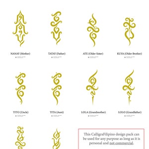 17 Digital CalligraFilipino designs about Family + Bonus Pinoy and Pinay designs!