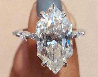 7CT Dutch Marquise Cut Moissanite Engagement Ring Marquise Cut Hidden Halo Ring Anniversary Gifts 14k White Gold Ring Christmas Gifts