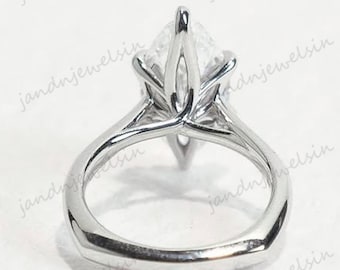 3CT Marquise Moissanite Engagement Ring Euro Shank Tulip Setting 14K Gold Marquise Diamond Ring Wedding Ring Anniversary Gift Proposal Ring