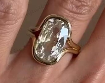 5CT Old Mine Cushion Moissanite Engagement Ring Vintage 14K Gold Ring Diamond Ring Wedding Ring Promise Ring Christmas Gift