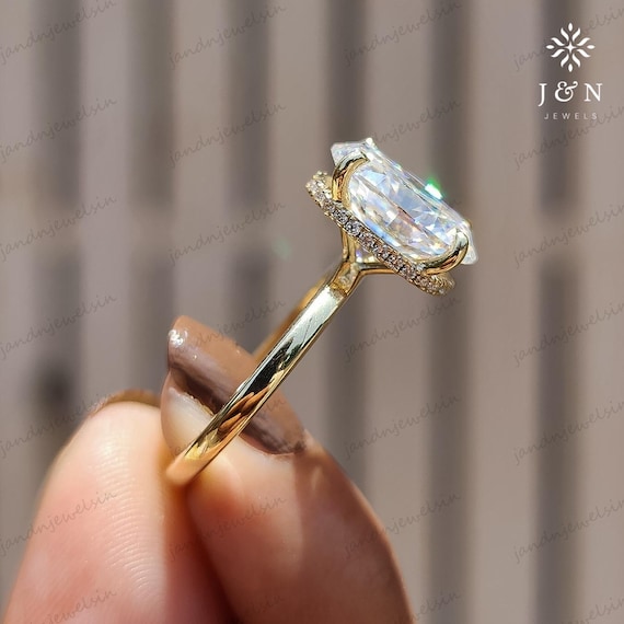 3CT Oval Moissanite Engagement Ring Oval Solitaire Ring 14K Gold Ring Solitaire Ring Wedding Ring for Her Anniversary Gifts Proposal Ring