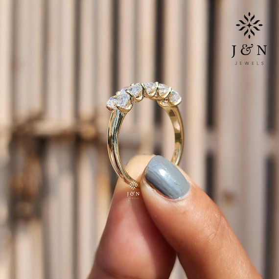 Oval Diamond 5 Stone Engagement Ring with Comfort Fit Band 1.00CT Moissanite Diamond Wedding Ring Anniversary Ring For Women Promise Ring