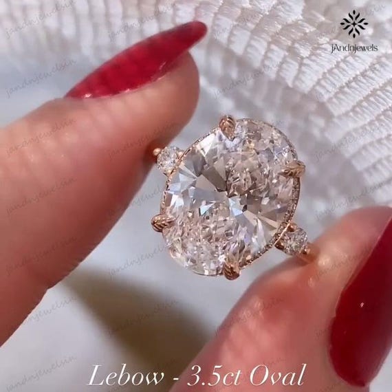 3.5CT Oval Cut Moissanite Engagement Ring Solitaire Ring 14K Gold Ring Wedding Ring for Her Anniversary Ring Birthday Gifts