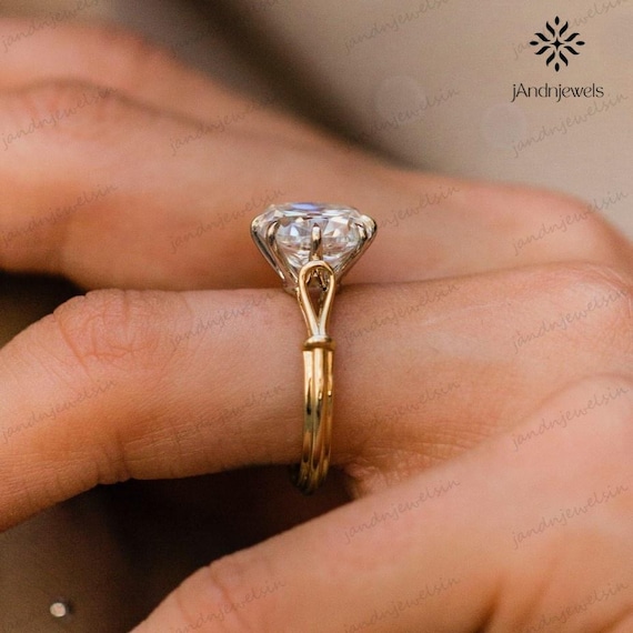 2.5CT Old Mine Cushion Cut Moissanite Engagement Ring 14K Solid Gold Solitaire Vintage Inspired Ring Classic Hidden Halo Bridal Gift For Her