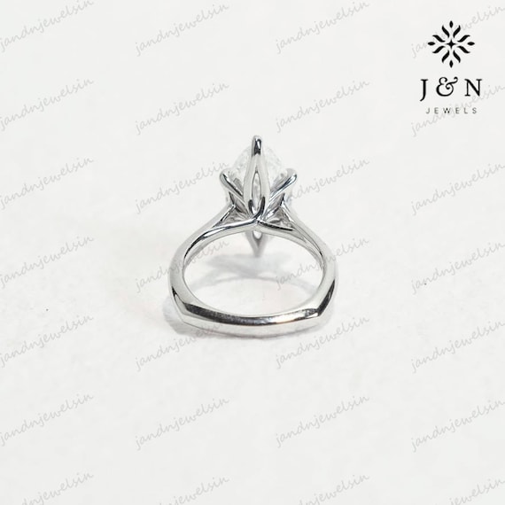 3CT Marquise Moissanite Engagement Ring Euro Shank Tulip Setting 14K Gold Marquise Diamond Ring Wedding Ring Anniversary Gift Proposal Ring