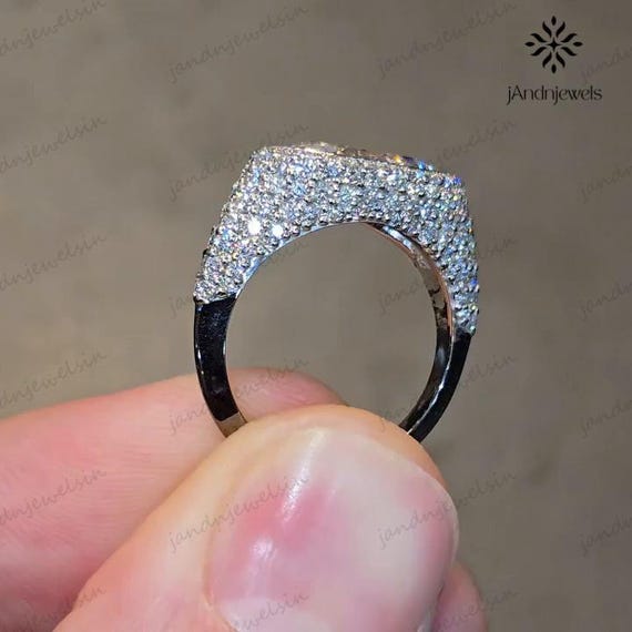 2CT Marquise Cut Moissanite Engagement Ring Halo Pave Setting 14K Solid Gold Statement Ring Unique Sparkling Bridal Anniversary Gift For Her