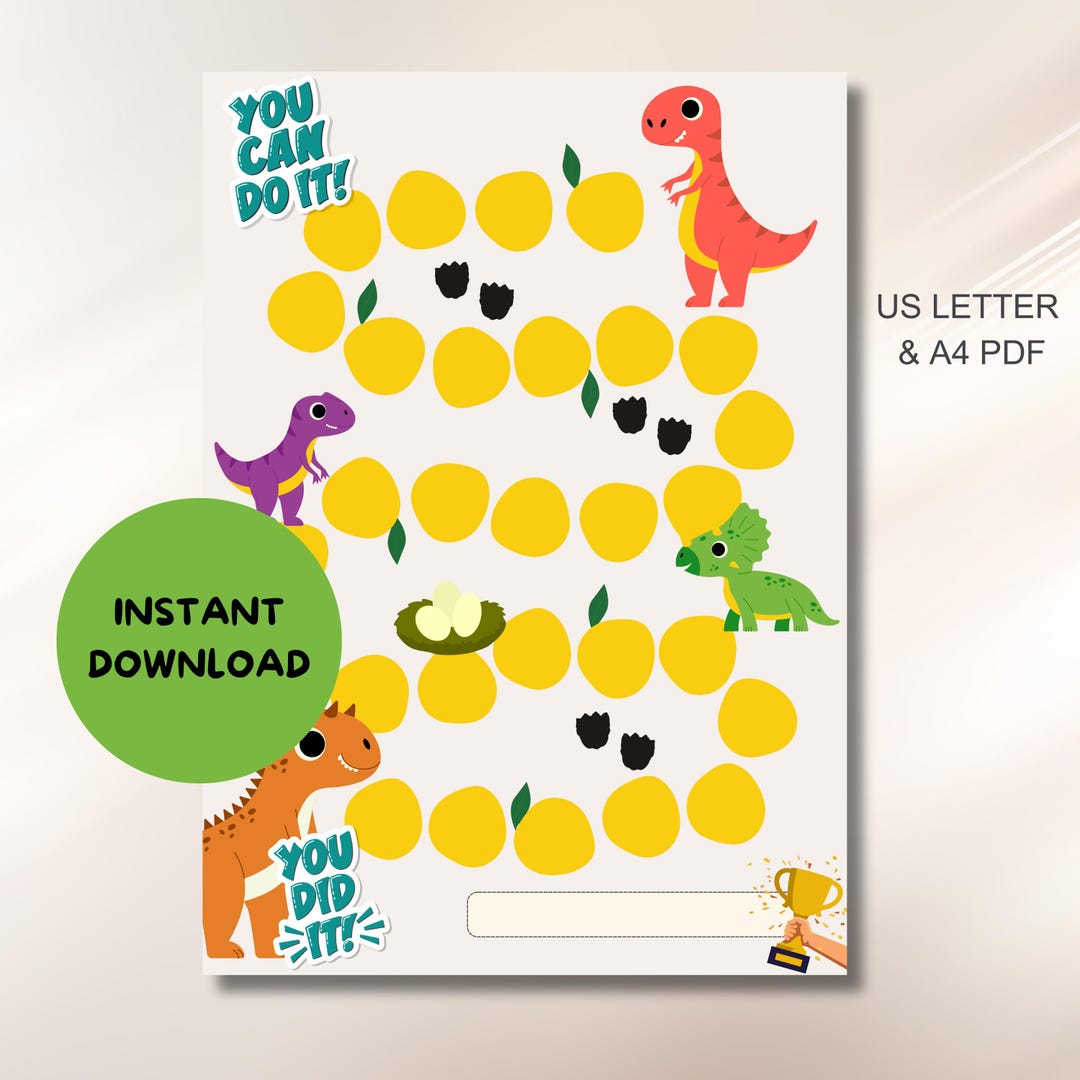 Reward Chart Dino Kids Behavior Reward Chart Boy Reward Chart Potty ...