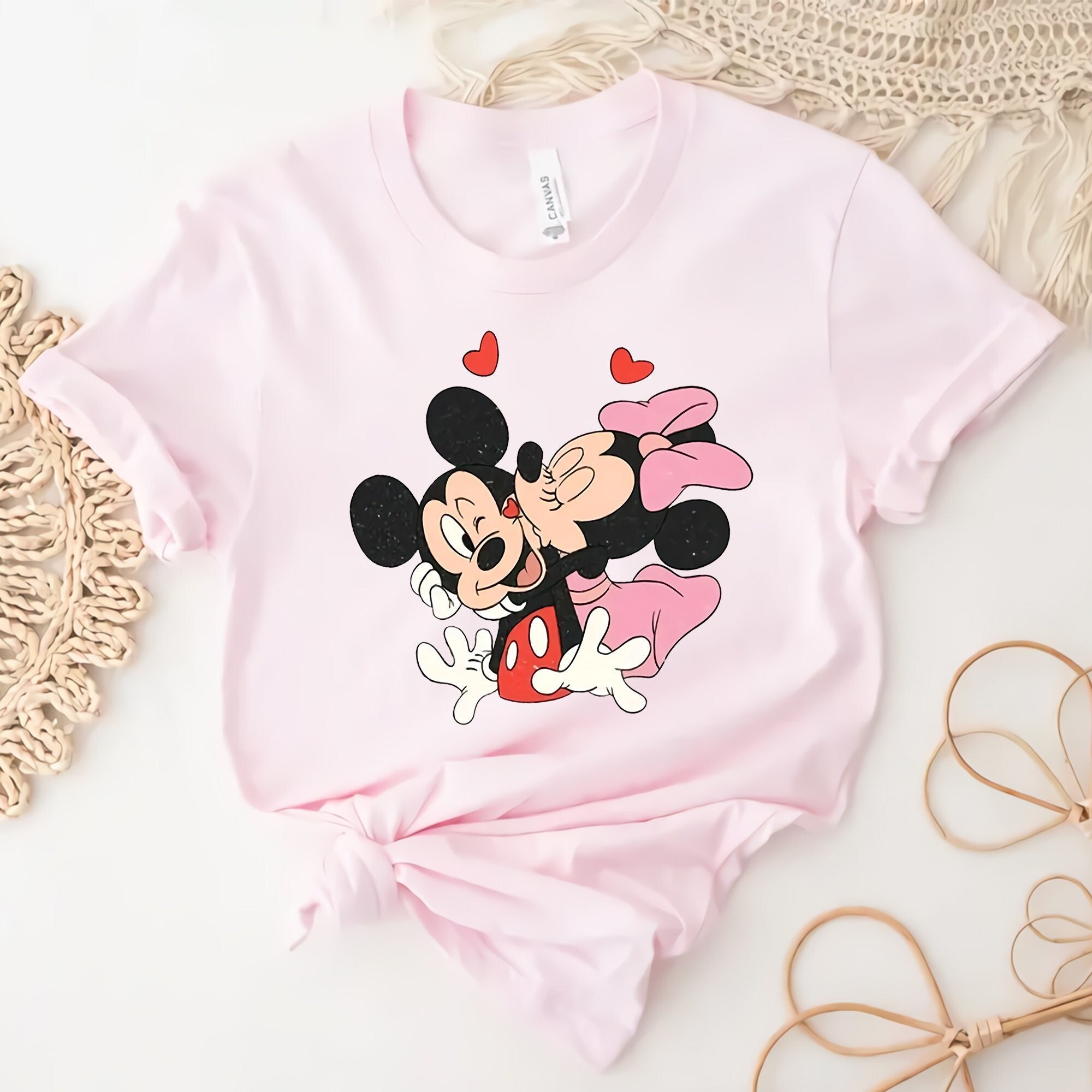 Discover Vintage Disney Valentine Mickey Minnie Valentine T-Shirt