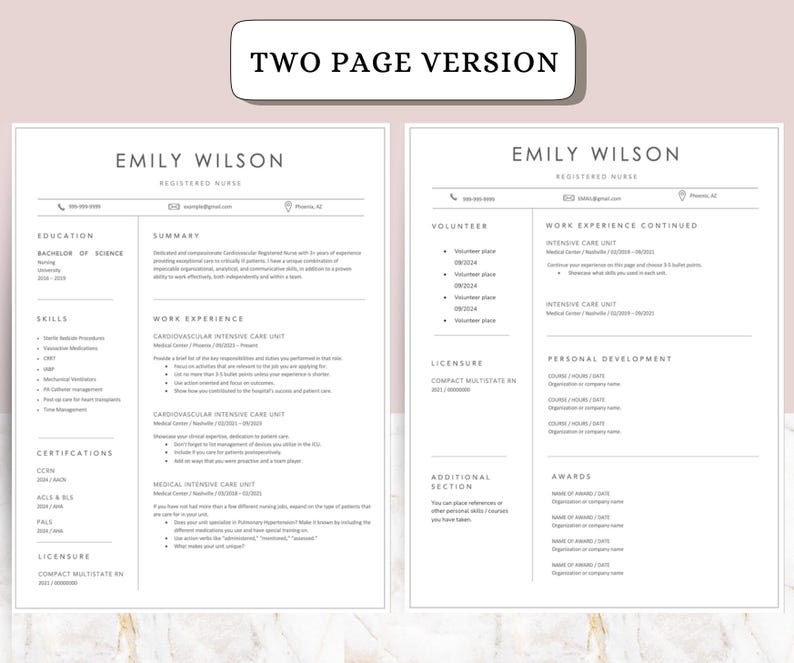 Nursing Resume Template for Docs - Il 794xN.6530599389 Ecs4 