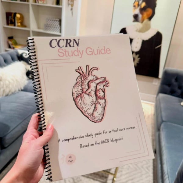 CCRN Exam Study guide Spiral bound | Cram Sheet | Printable Review | Certification | Test Prep, Critical Care, ICU nurse | Registered Nurse