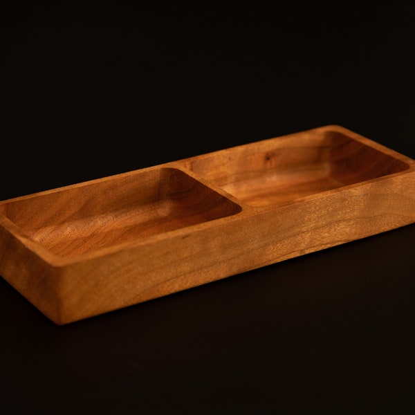 Cherry Wood Trays: Singular & Double Compartment