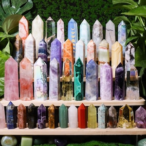 70 kinds of Natural Crystal Tower, Healing Crystal Tower,Healing Point,Energy Point,Meditation Energy,Reiki Healing,Ring Holder,Gift for her