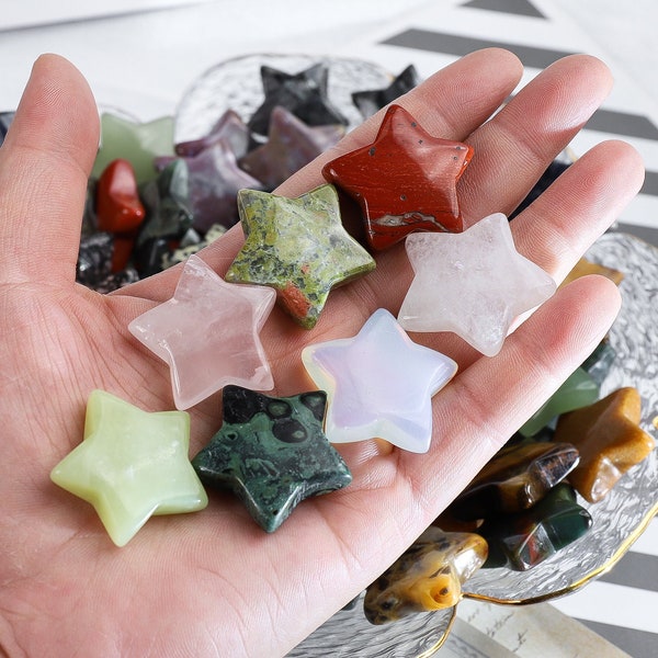 Hand Carved Stars,Bulk Lots Crystal, Natural Gemstone, Healing Crystal, Reiki Healing, gift for her, Jewlery Making Supply, Rerki Healing