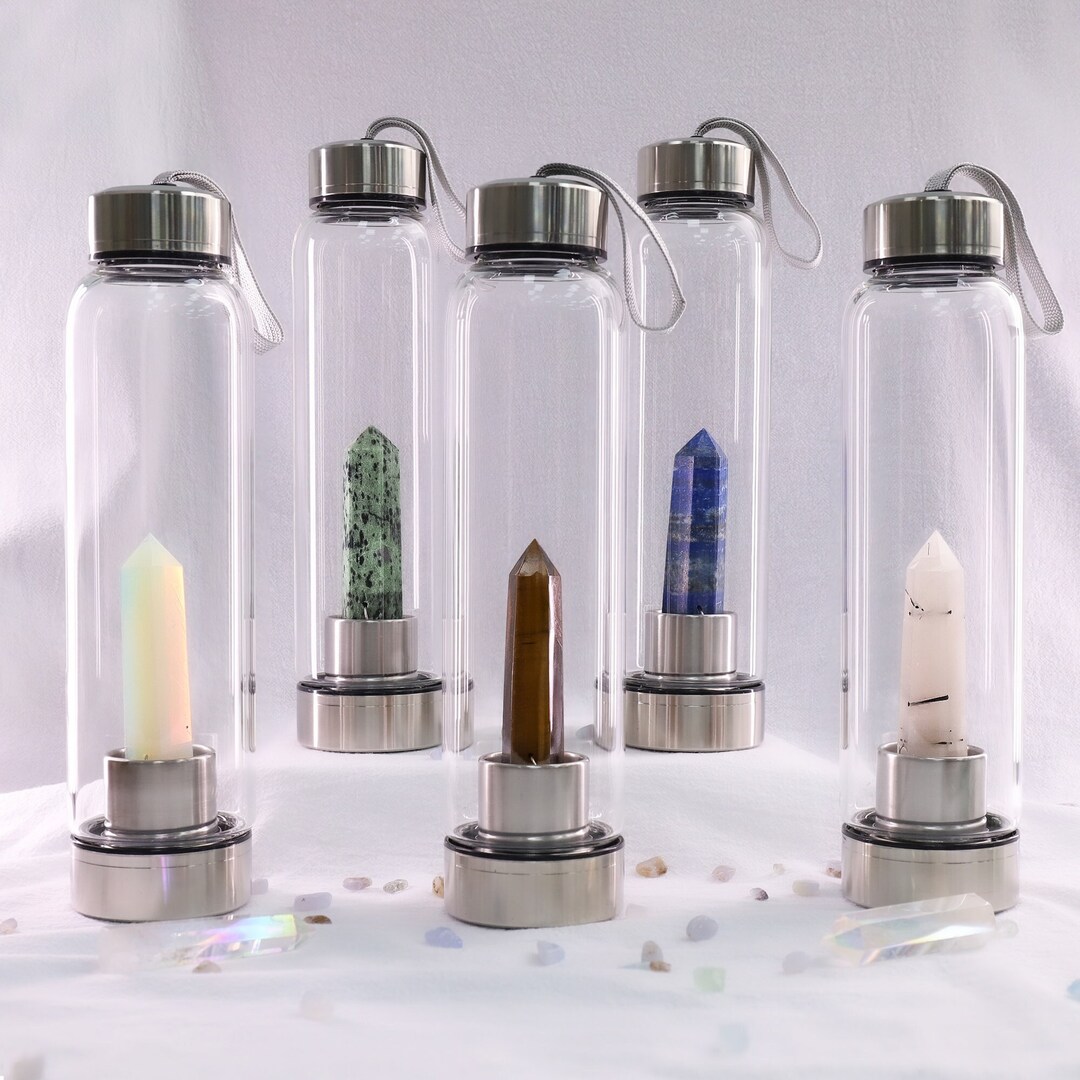 Natural Crystal Water Bottle Crystal Healing Water Bottle Infuser for