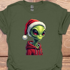 Alien Christmas Shirt, Funny Christmas Alien Shirt, Santa UFO Holiday Tee, Alien Lover Gift, Space Xmas Shirt, Christmas Alien Ugly Shirt