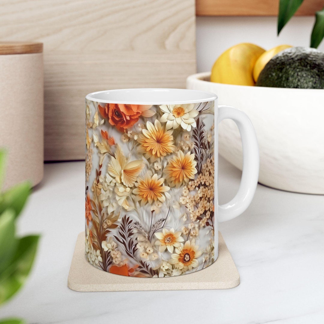 Boho Wildflowers Cottagecore Coffee Mug, Flowers Mug, Flower Garden ...