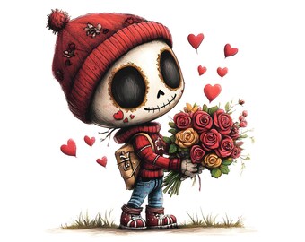 Clipart di bambola voodoo di San Valentino: creazione di biglietti e scrapbooking (download digitale)