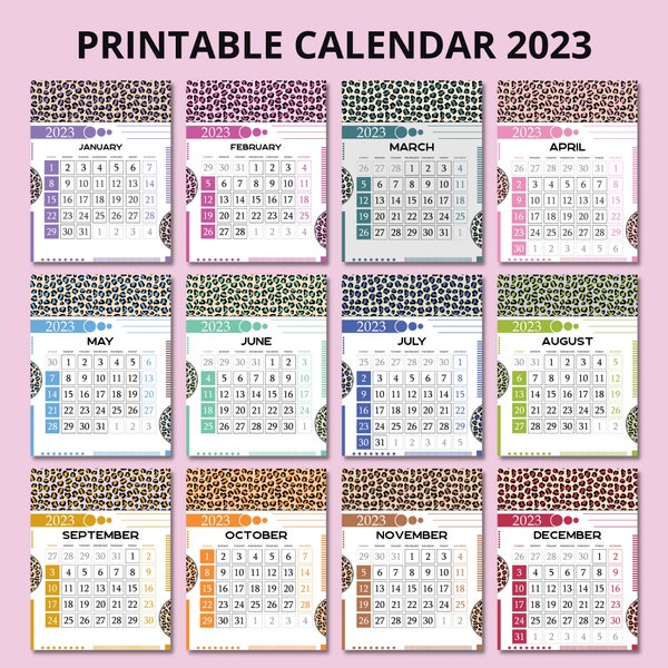 Leopard Print Wall Calendar Etsy