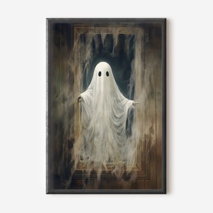 Ghost Halloween Printable Wall Art, Ghost Art Print, Halloween Wall Decor, Halloween Print, Ghost Wall Art Print, Digital Download